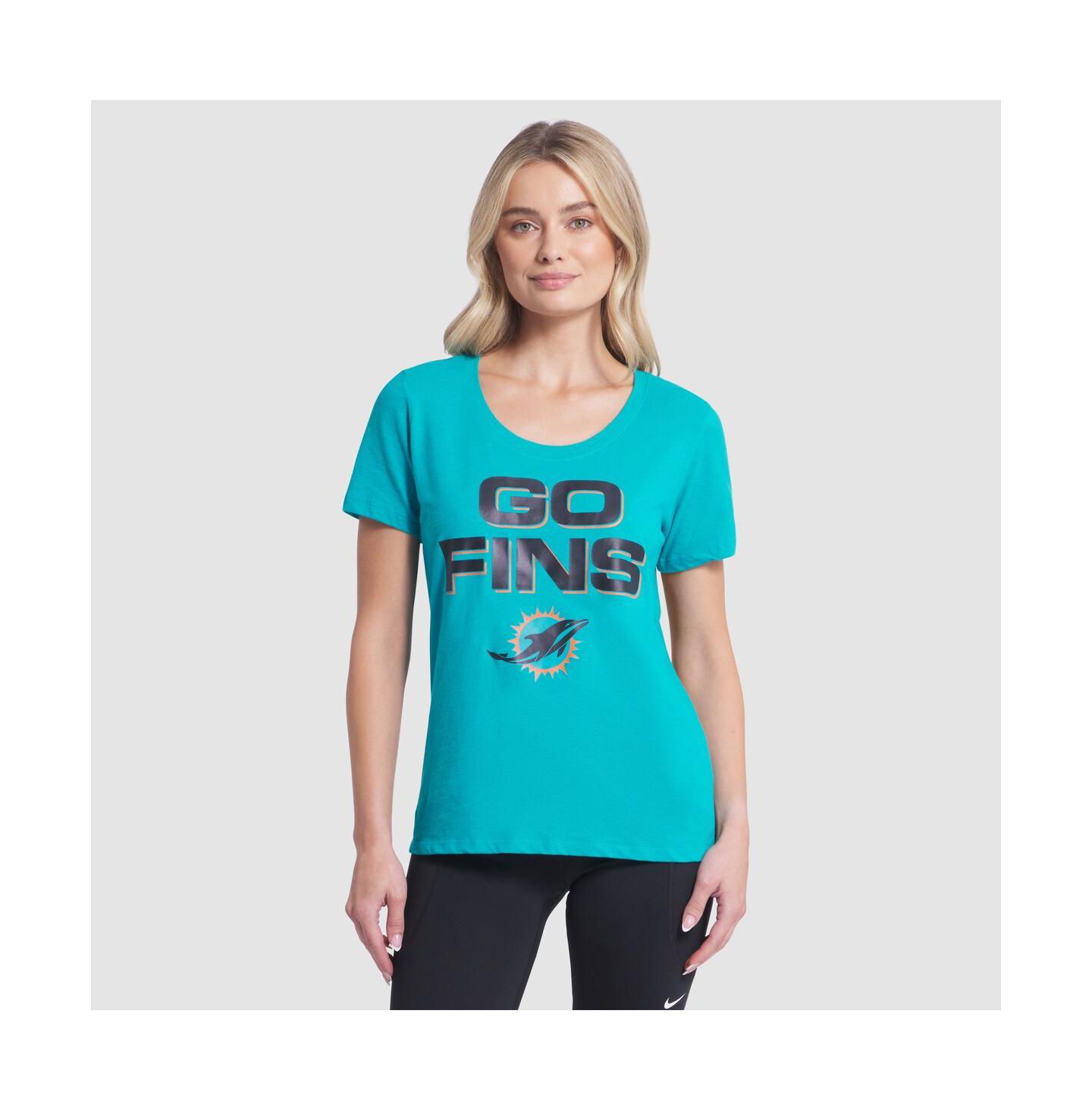Женская футболка Nike Turbo Green Miami Dolphins 2025 Rivalries Collection Slub Dri-FIT — фото 1