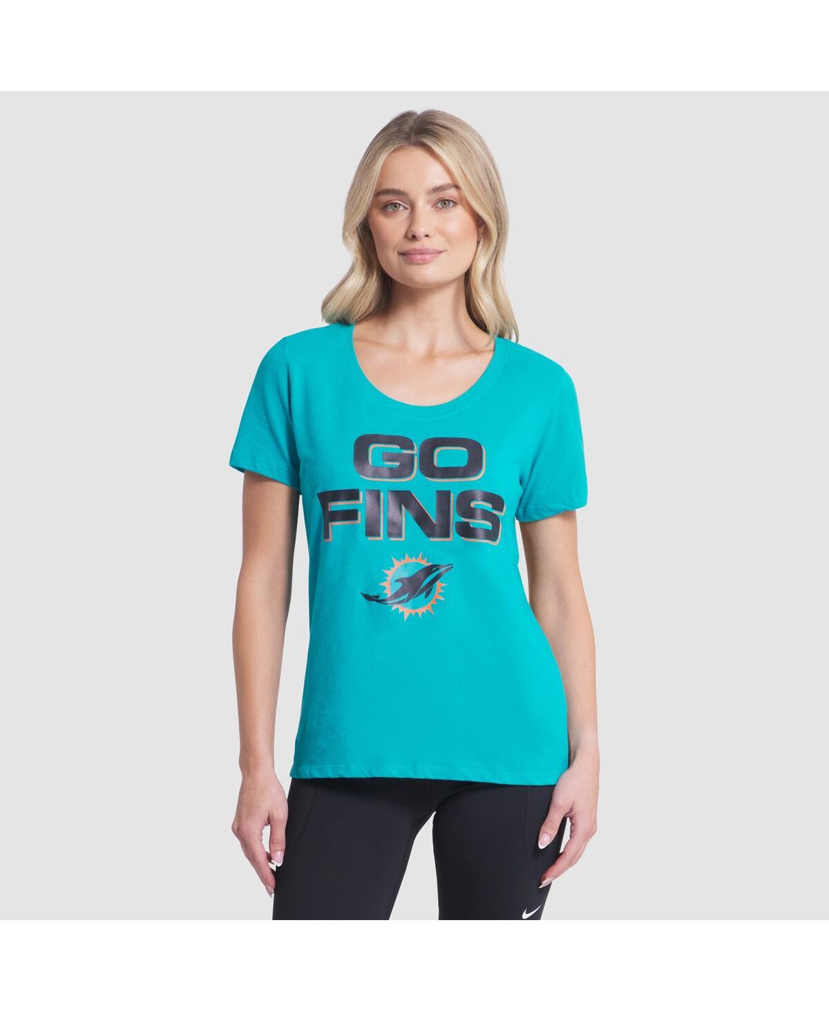 Nike Women's Turbo Green Miami Dolphins 2025 Rivalries Collection Slub Dri-fit T-shirt In Blue