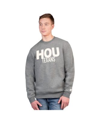 Starter - Men's Charcoal Houston Texans Assist Fleece Crewneck Sweatshirt