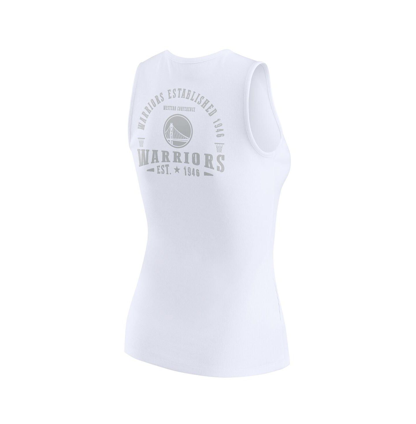 Женский топ WEAR by Erin Andrews White Golden State Warriors Rib-Knit Henley — фото 2