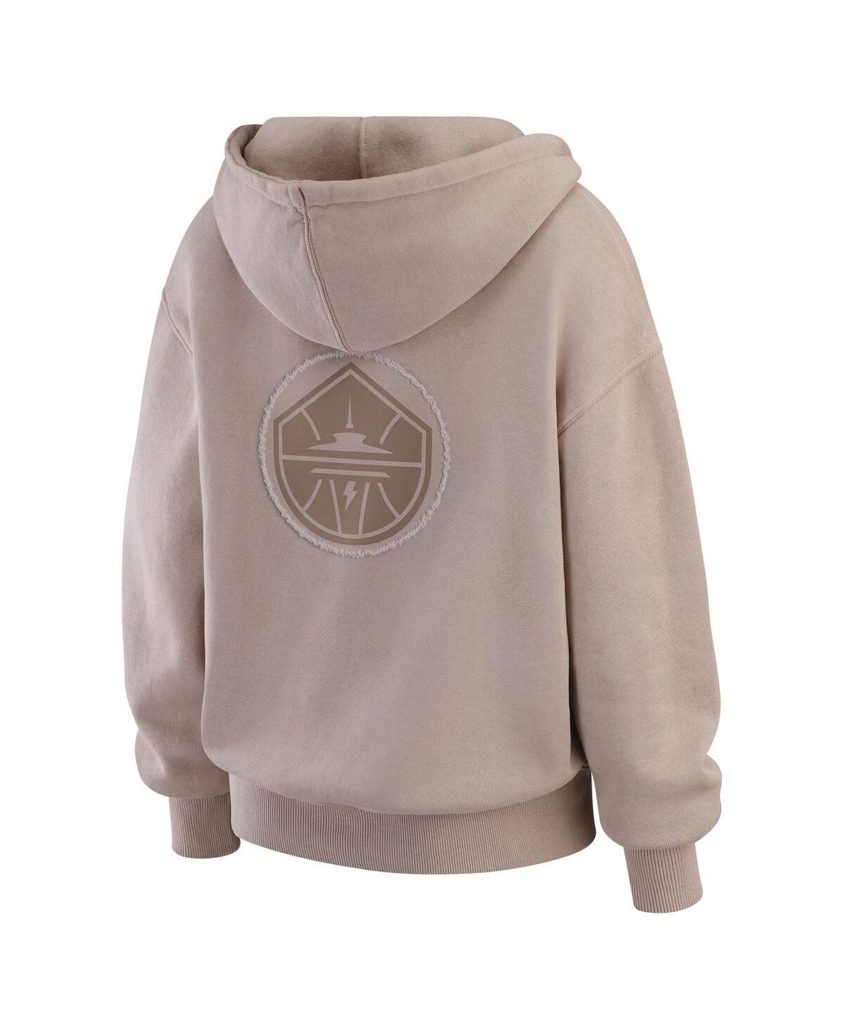 Wear By Erin Andrews Women's Tan Seattle Storm Washed Pullover Crewdie Hoodie In Neutral
