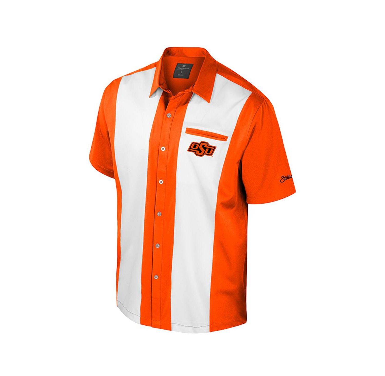 Men's Orange Oklahoma State Cowboys Strike Bowling Button-Up Shirt