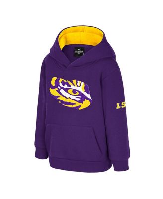 Toddler Purple LSU Tigers Big Logo Volume Fleece Pullover Hoodie