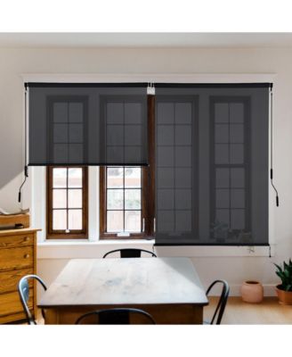 5% Openness Cordless Solar Fabric Roller Shade, Sun Shade for Outdoor Gazebo or Pergola, 95% UV Protection Blinds for Porch Backyard