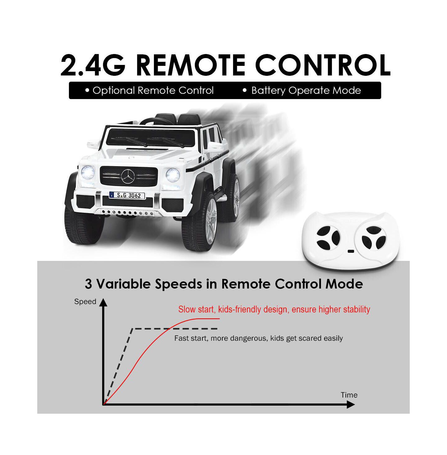 Детская игрушка HONGGE Licensed Mercedes-Benz 12V Powered Ride-On Car with Remote Control, Ages 3+, цвет: Белый — фото 7