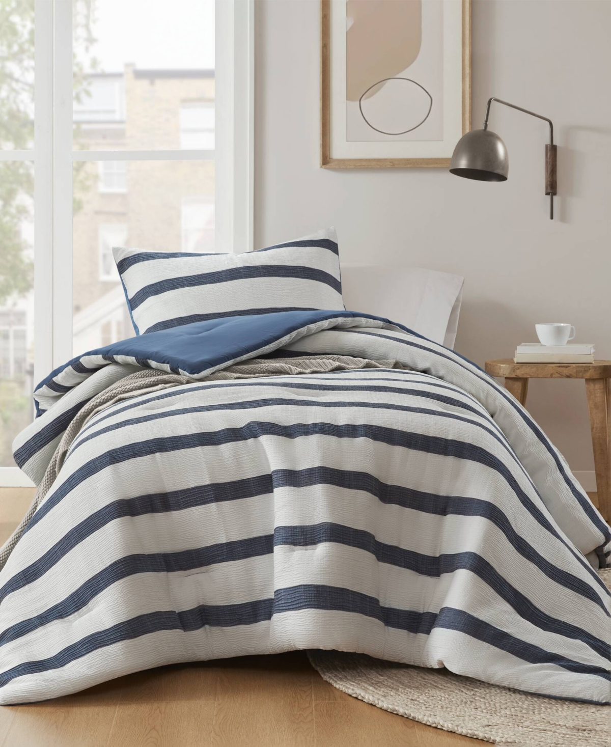 510 Design Merritt Yarn-dyed Striped 2-pc. Comforter Set, Twin/twin Xl In Blue