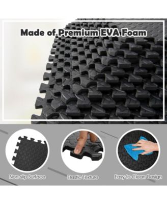 12 Piece Puzzle Interlocking Flooring Mat with Waterproof Anti-Slip Surface