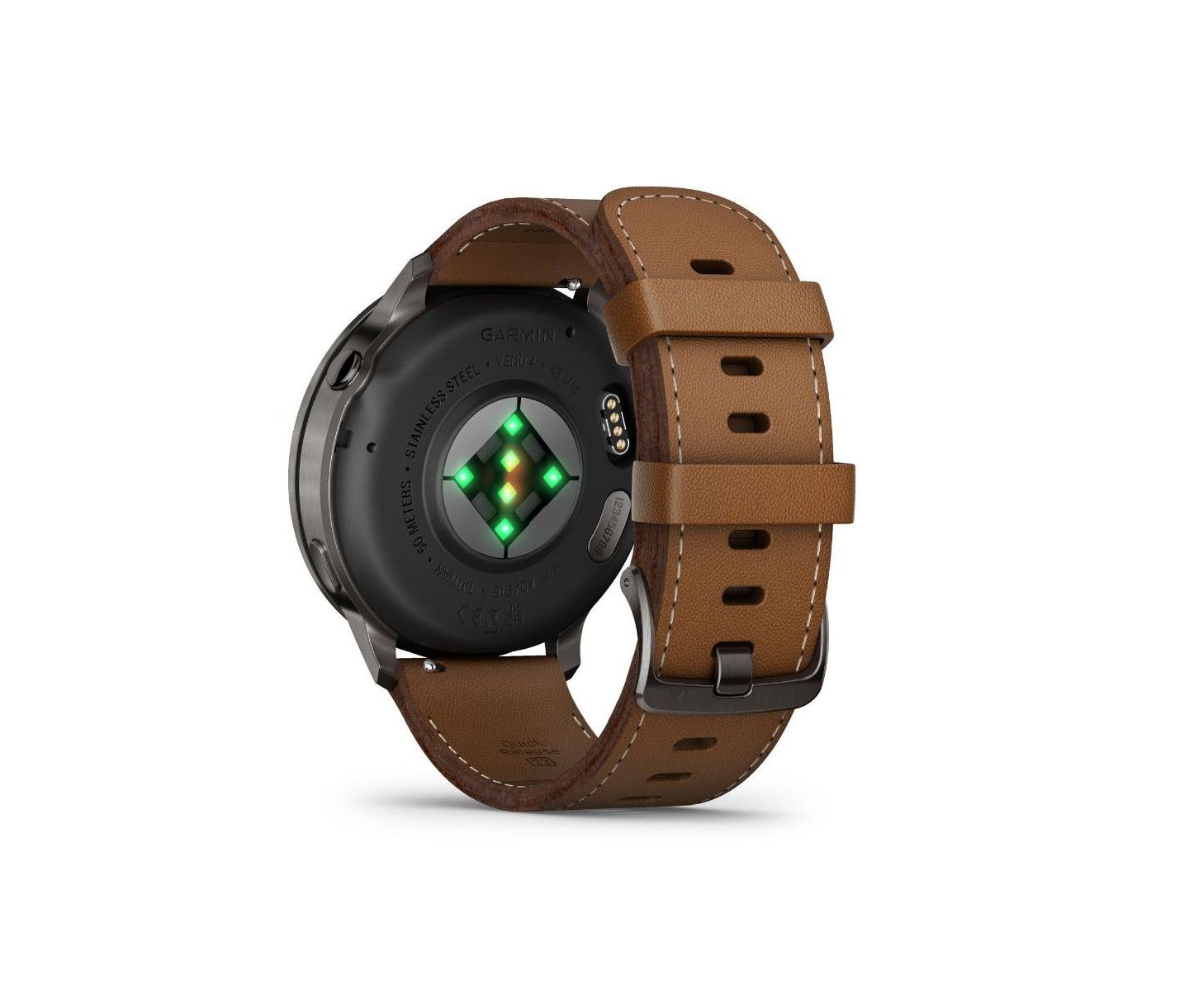 Смарт-часы Garmin Venu 4, 45 мм, цвет: Коричневый кожаный — фото 3