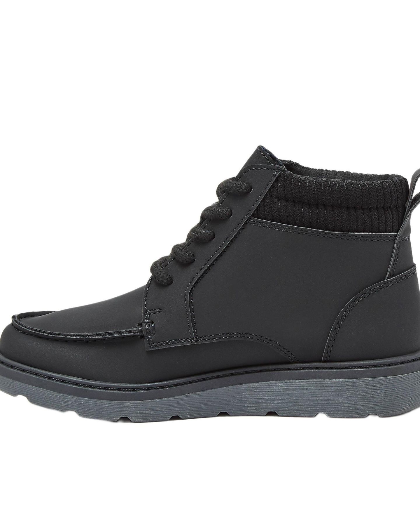 Ботинки Lands' End Moc Toe Flannel Lined Lace Up Boots для девочек, цвет: Чёрный — фото 3