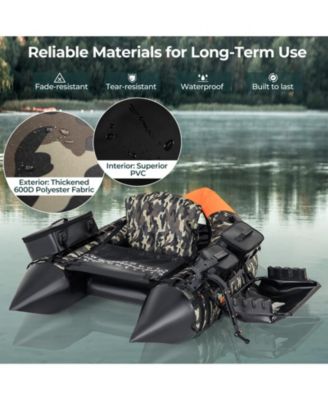 Portable Inflatable Fishing Boat with 3 Detachable Storage Boxes for Outdoor Use