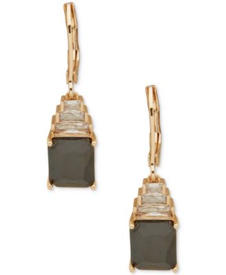 Cubic Zirconia Gold-Tone Dynamic Drop Earrings