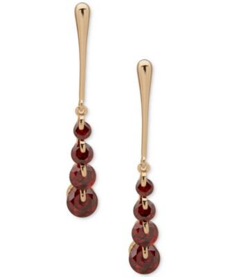 Cubic Zirconia Dynamic Gold-Tone Linear Earrings