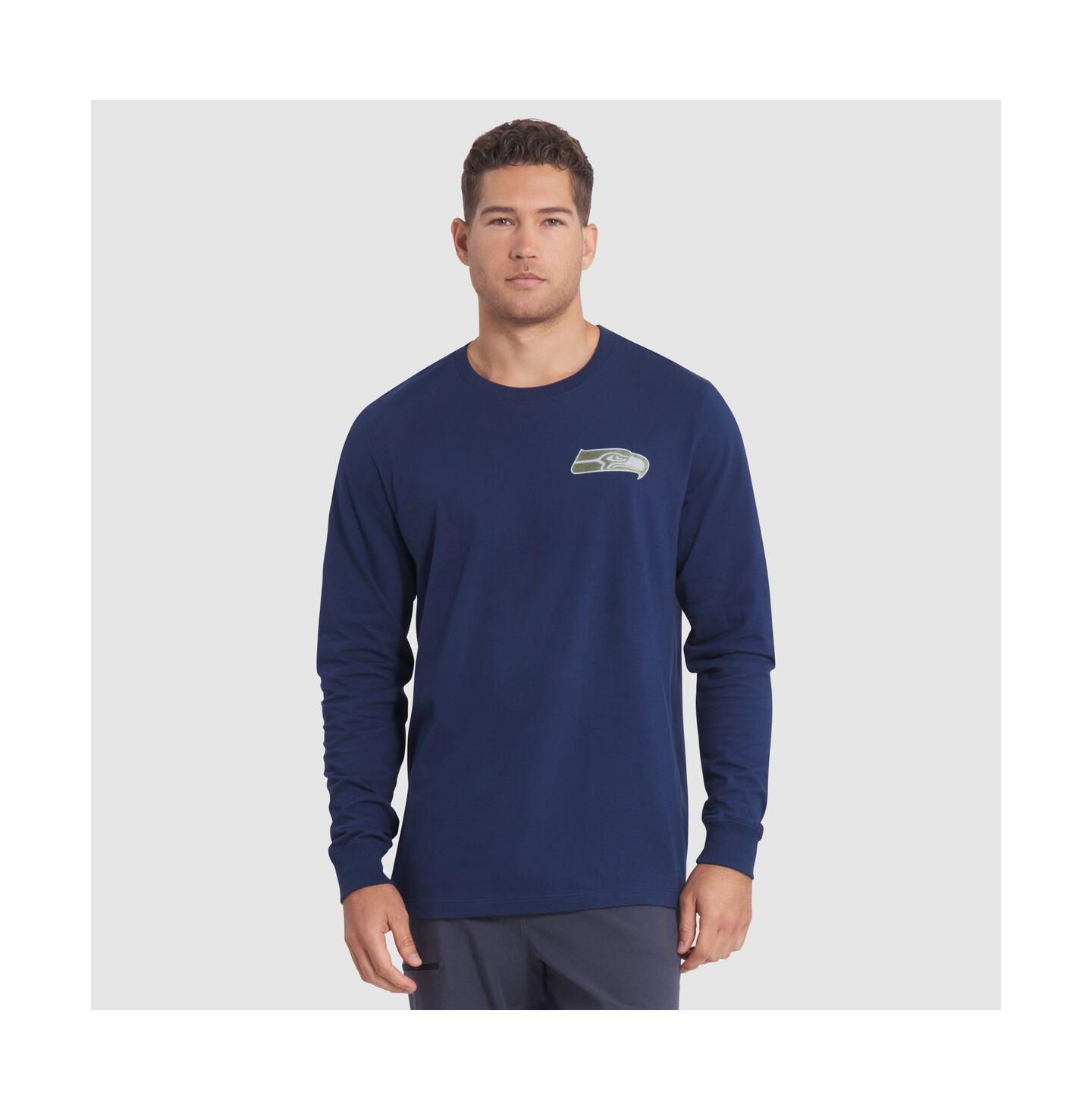 Мужская футболка Nike College Navy Seattle Seahawks 2025 Rivalries Collection Essential Long Sleeve — фото 1