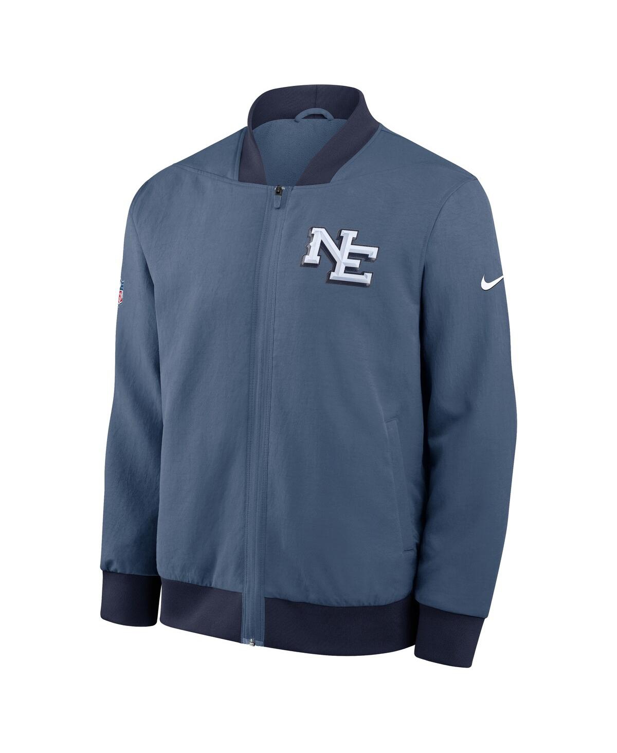 Nike Men's Storm Blue New England Patriots 2025 Rivalries Collection Sideline Full-zip Bomber Jacket In Blue