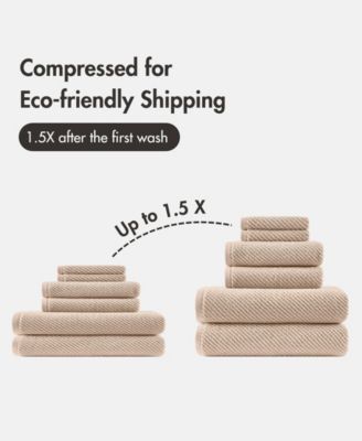 Diagonal Ribbed Cotton 6-Pc. Towel Set