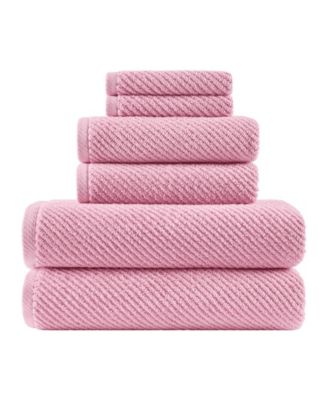 Diagonal Ribbed Cotton 6-Pc. Towel Set