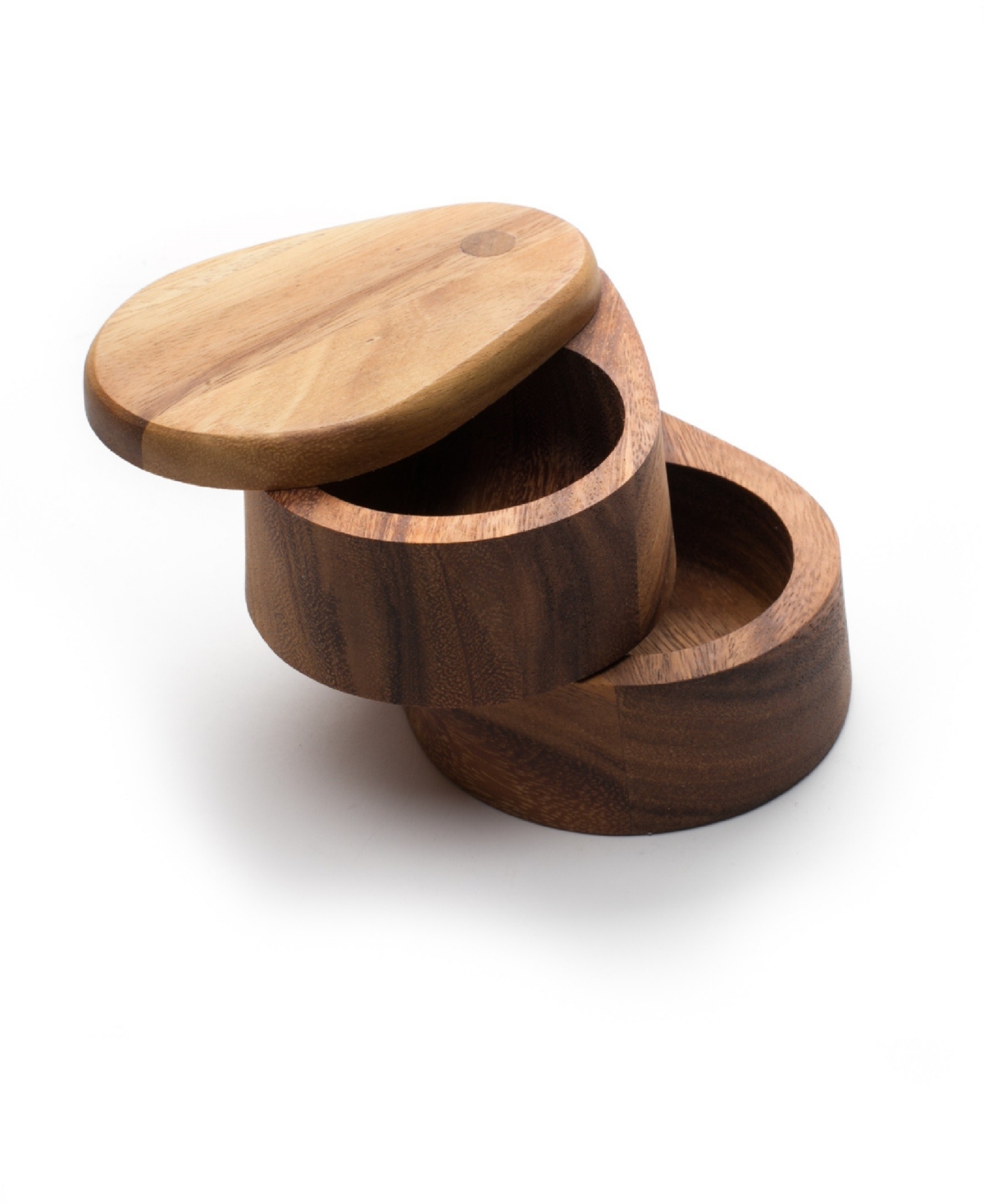 Ironwood AcaciaDouble Layer Swivel Salt Box