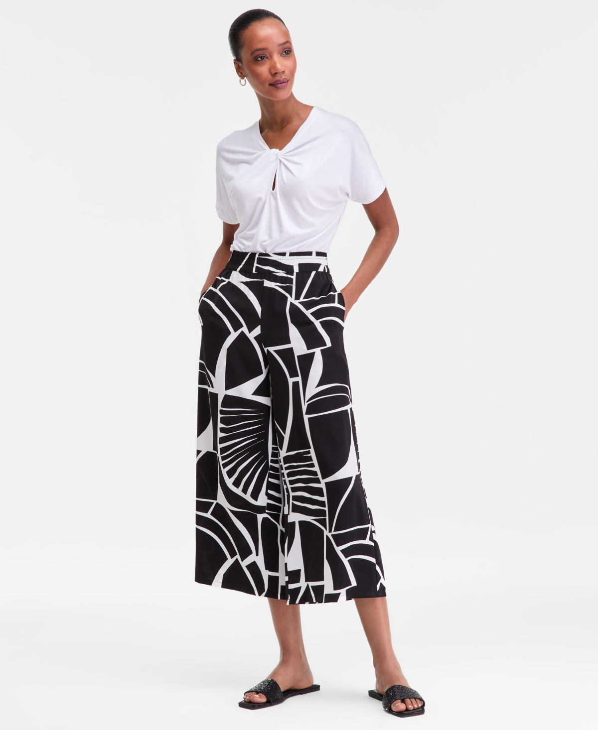 I.n.c. International Concepts Women's Keyhole Drape Shirt, Macy's Exclusive