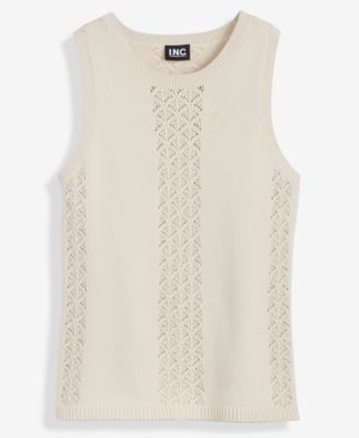 Women's Crochet-Panel Sweater Vest, Macy's Exclusive
