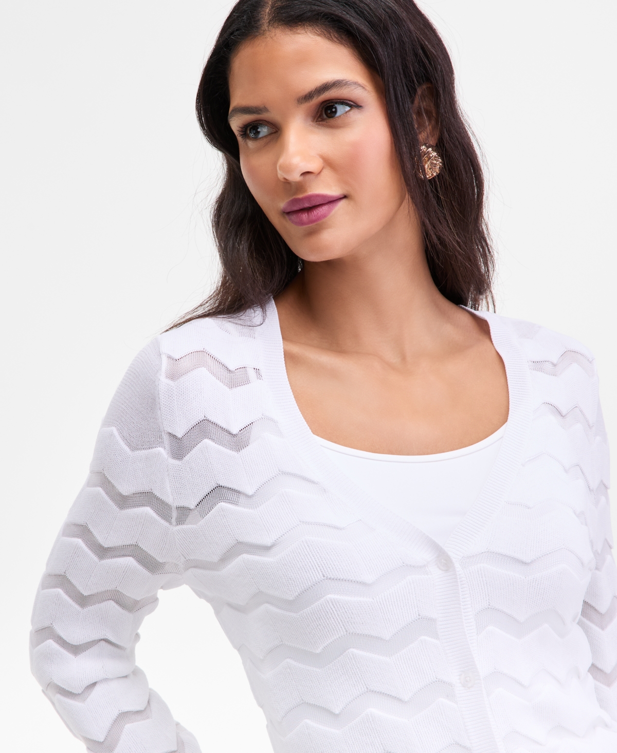 I.n.c. International Concepts Women's Chevron Stitch Cardigan, Macy's Exclusive