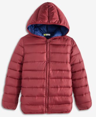 Boys' 5-20 Check Puffer Jacket