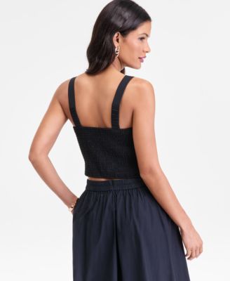 Women's Pintuck-Pleat Cropped Tank, Macy's Exclusive