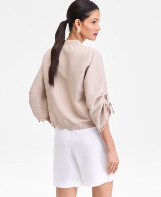 Women's Tie-Sleeve Chambray Tie-Waist Blouse, Macy's Exclusive