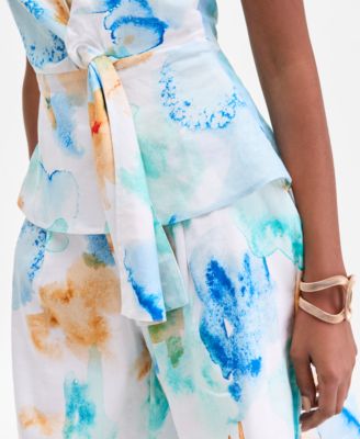 Women's Printed Tie-Waist Halter Top, Macy's Exclusive