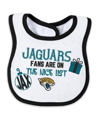 Baby Boys and Girls Jacksonville Jaguars Allover Print Full-Zip Sleeper and Bib Set