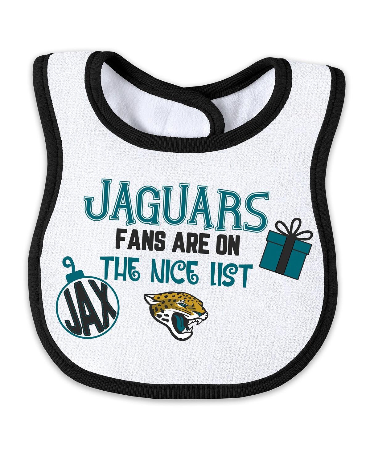 Wear By Erin Andrews Baby Boys And Girls Jacksonville Jaguars Allover Print Full-zip Sleeper And Bib Set In Blue