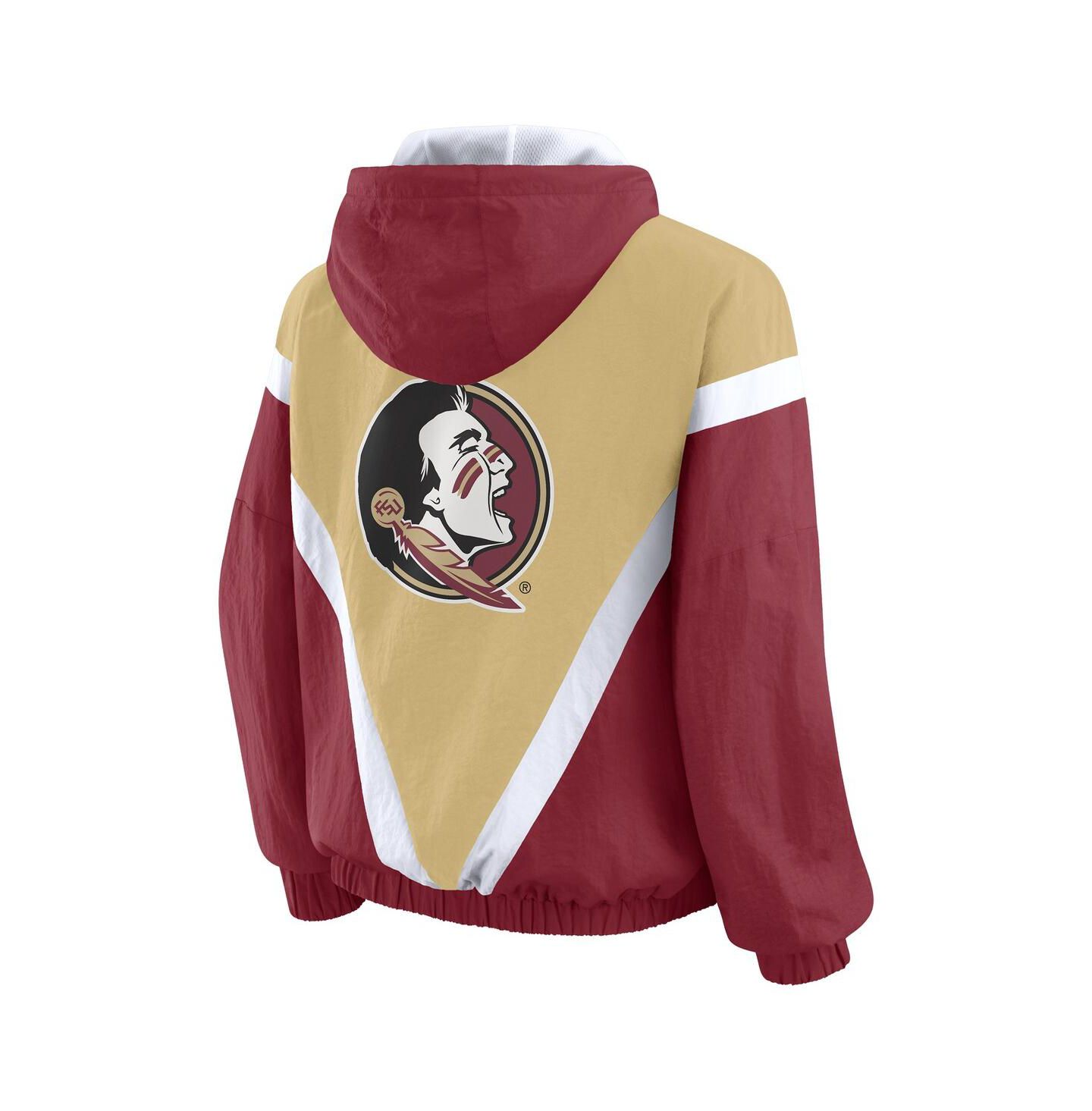 Женские худи WEAR by Erin Andrews Gold/Garnet Florida State Seminoles Color Block Full-Zip Windbreaker Jacket — фото 3