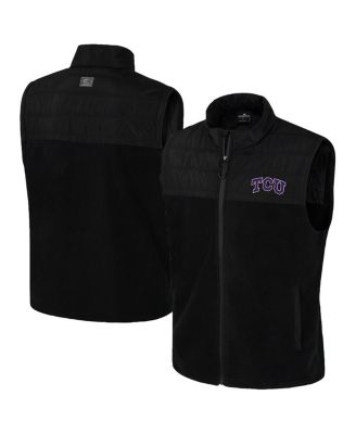 Colosseum - Men's Black TCU Horned Frogs Block The Sun Full-Zip Vest