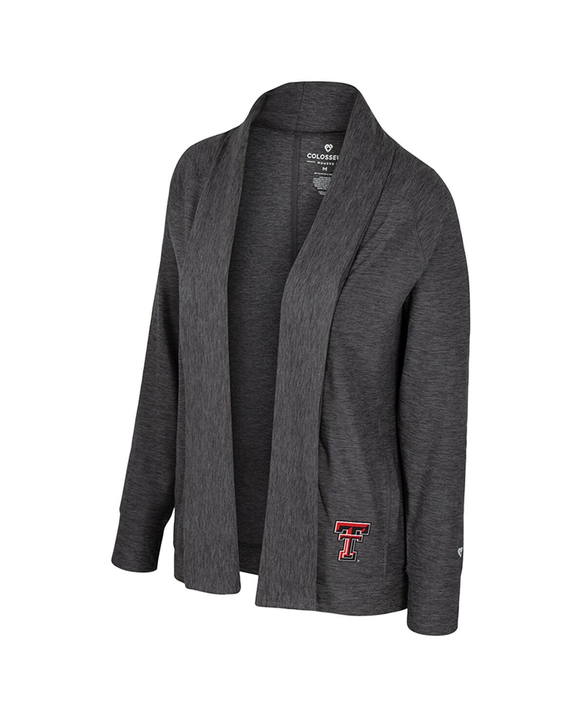 Colosseum Women's Charcoal Texas Tech Red Raidersâ Dash Cardigan Sweater In Gray