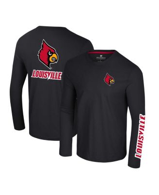 Colosseum - Men's Black Louisville Cardinals Logo Lockup 3-Hit Active Blend Long Sleeve T-Shirt