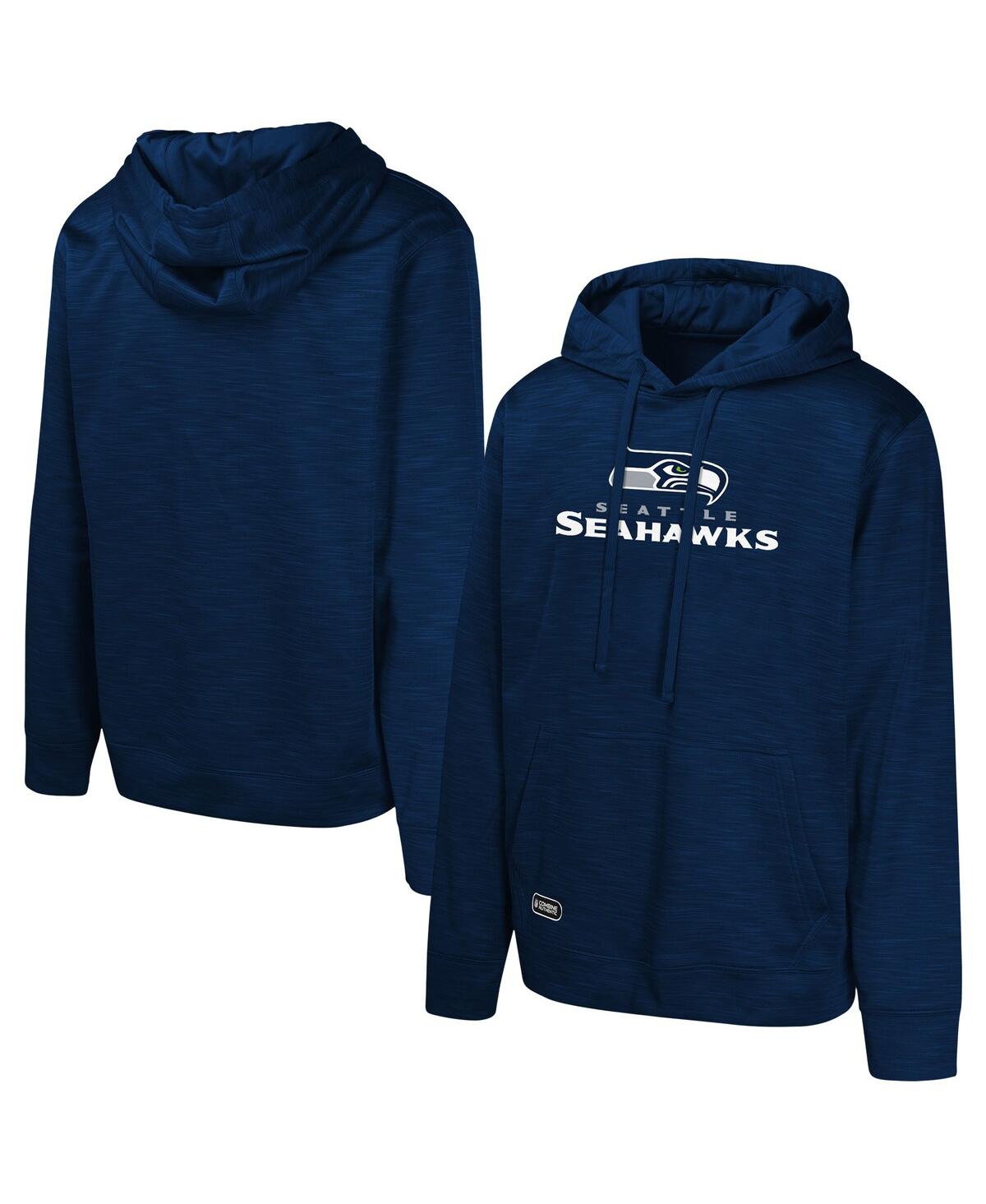 Outerstuff Men's College Navy Seattle Seahawks Streak Fleece Pullover Hoodie In Blue