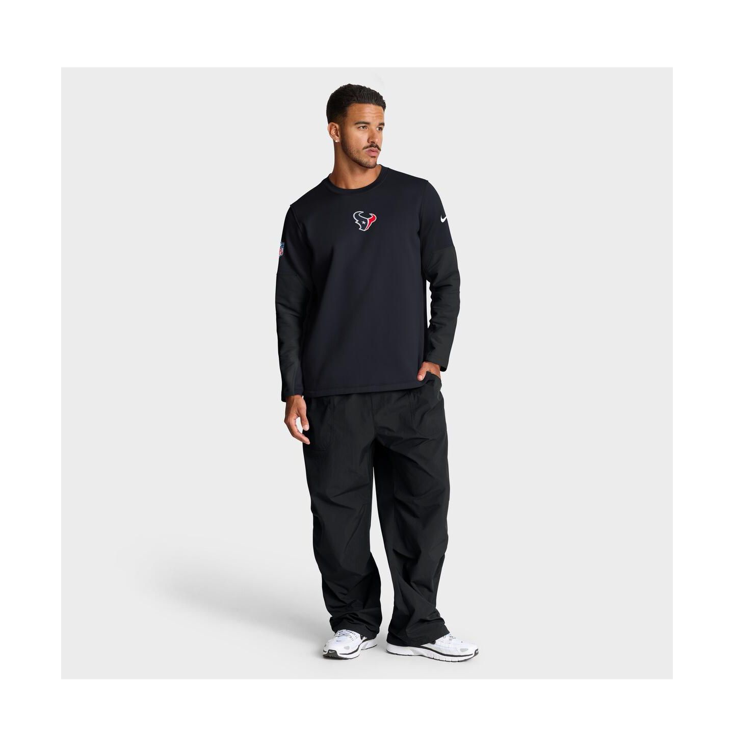 Мужская футболка Nike Navy Houston Texans Sideline Coach Therma-FIT Long Sleeve — фото 3