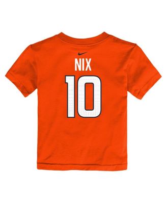 Toddler Bo Nix Orange Denver Broncos Player Name Number T-Shirt