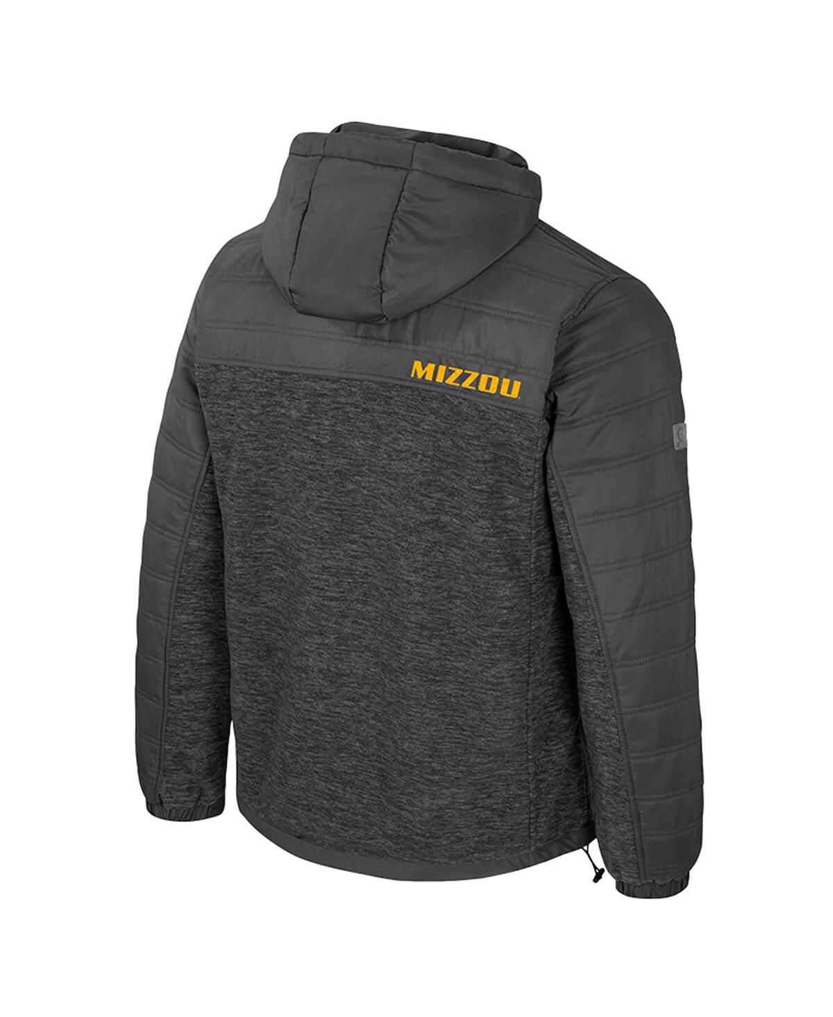 Colosseum Men's Charcoal Missouri Tigers Nightman Full-Zip Hoodie Puffer Jacket
