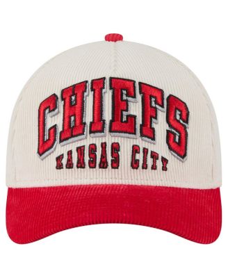 Men's Cream/Red Kansas City Chiefs Two-Tone Sided Corduroy 9FORTY A-Frame Adjustable Hat