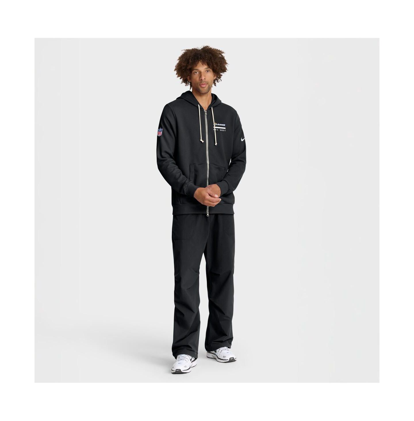 Мужское худи Nike Black Los Angeles Rams Sideline Standard Issue Utility Player Dri-FIT Full-Zip — фото 3