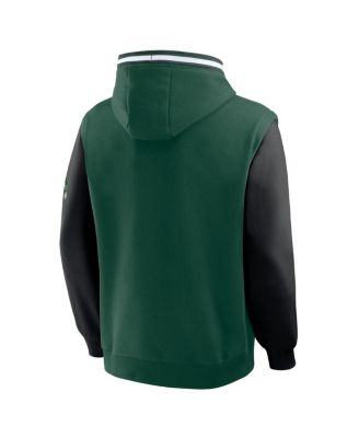 Men's Hunter Green/Black Milwaukee Bucks Half Court Shot Clock Fastbreak Hoodie