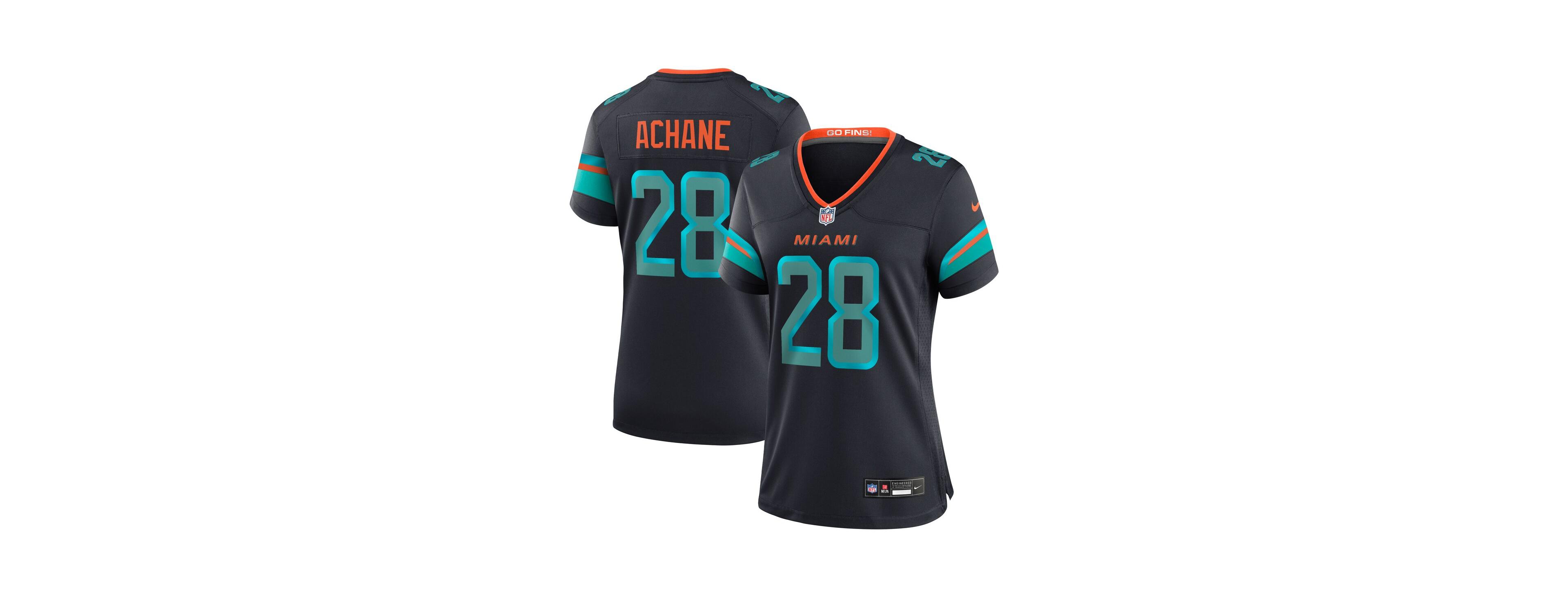 Nike Women's De'Von Achane Pitch Blue Miami Dolphins 2025 Rivalries Collection Game Jersey
