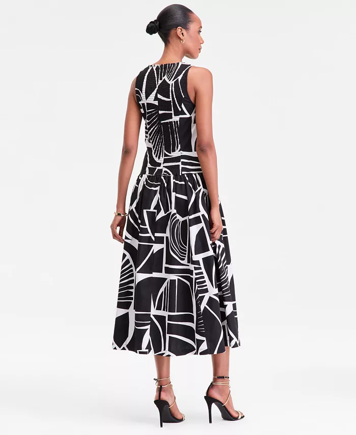 Women's Sleeveless Printed Midi Dress - thumbnail 3