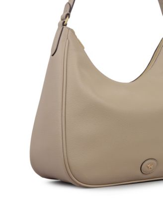 Heath Crescent Small Leather Ziptop Shoulder Bag