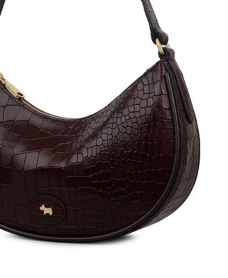 Heath Crescent Croc Small Zip Top Shoulder Bag