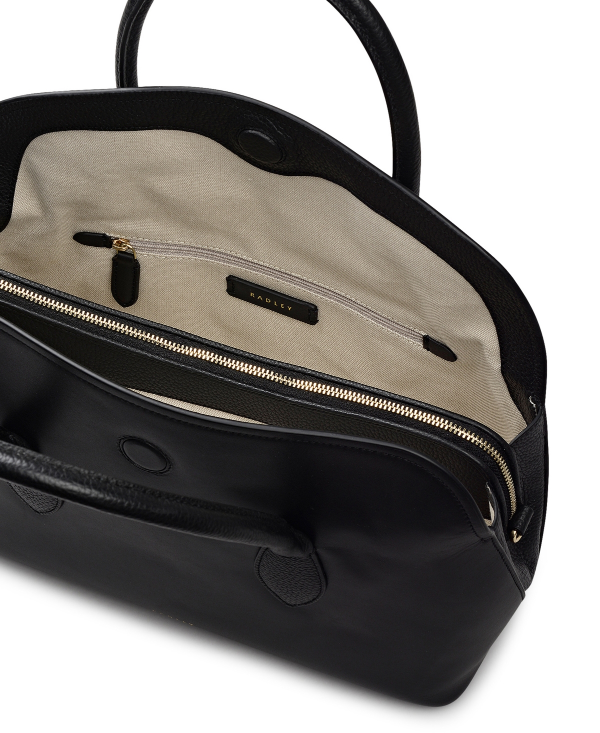 Radley London Liverpool Gardens Large Ziptop Grab Satchel Bag In Black