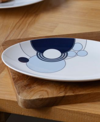 Frank Lloyd Wright Imperial Cabaret Blue Oval Plate, 8-1/2"