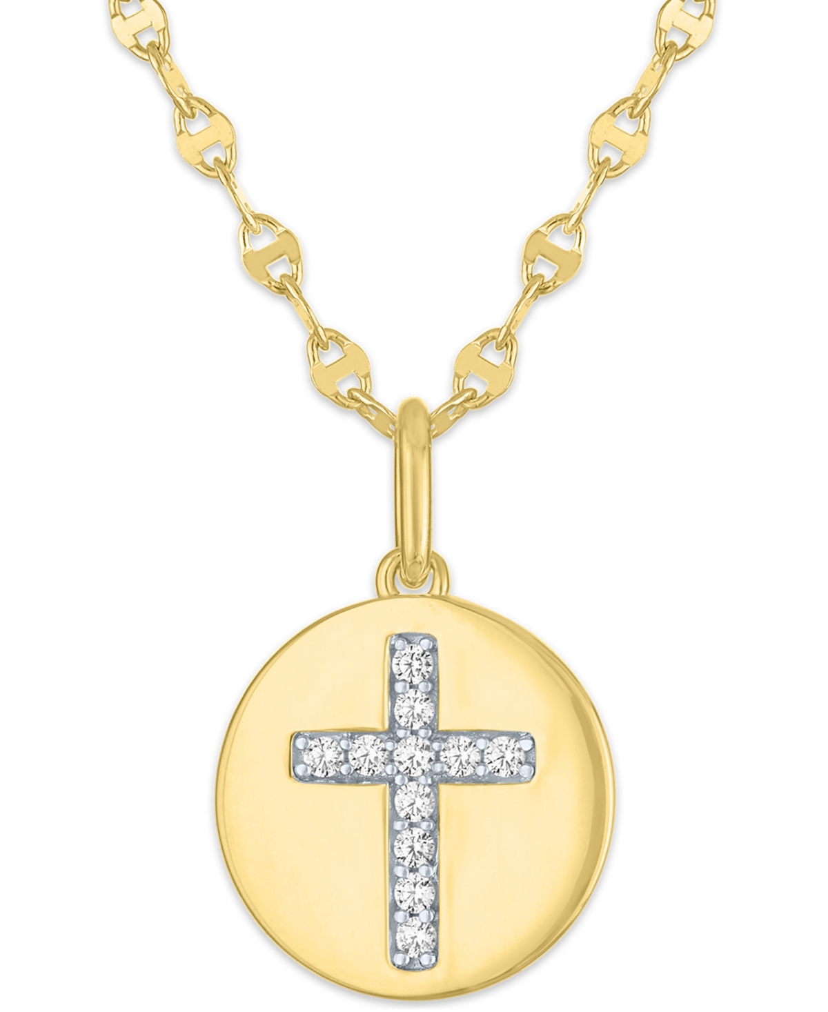 Macy's 2-Pc. Diamond Necklace Set (1/10 ct. t.w.) in 14K Yellow Gold Over Sterling Silver