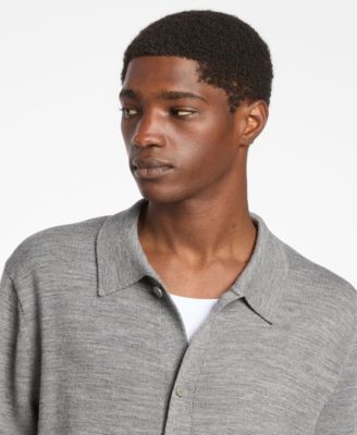 Men's Wool Collared Cardigan Sweater