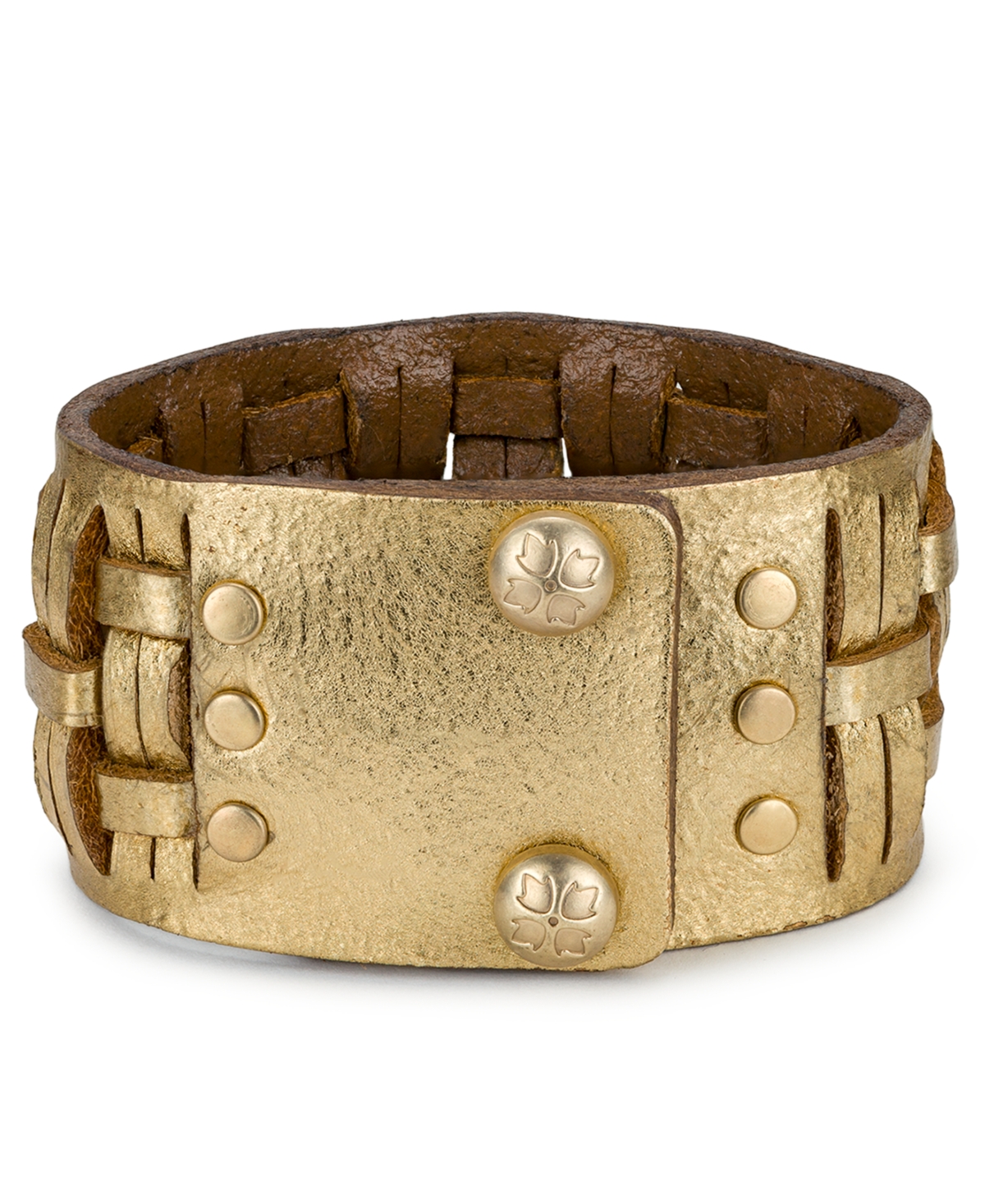 Patricia Nash Antique-like Gold-tone Woven Snap Cuff Bracelet In Gold